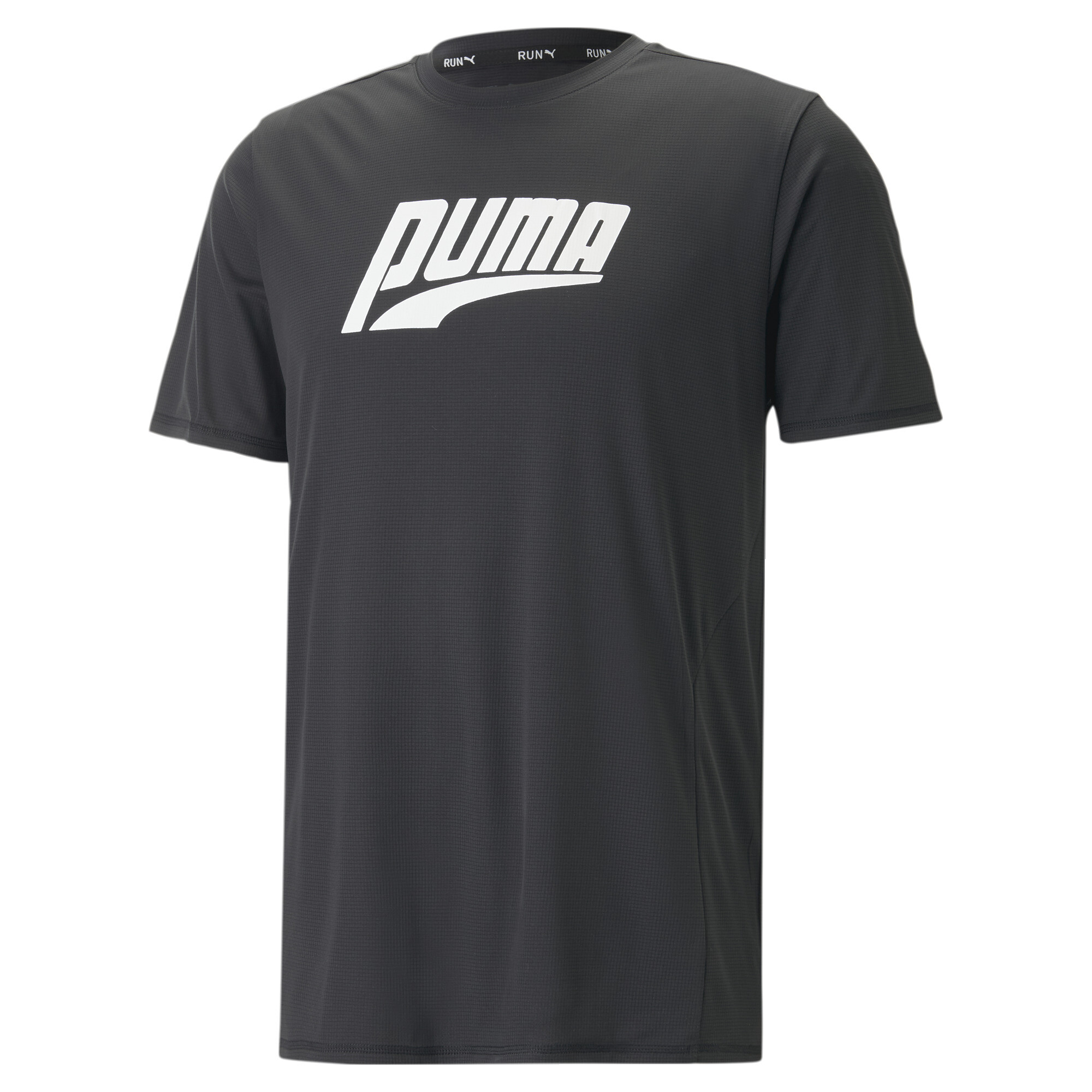 Men's Puma RUN FAVOURITE Short Sleeve Graphic Running T-Shirt, Black, Size M, Clothing