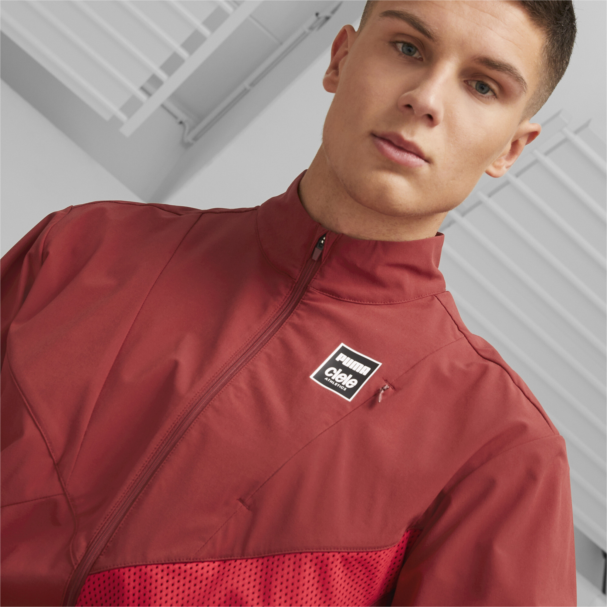 Men's PUMA X CIELE Running Tracksuit Jacket In Red, Size Medium