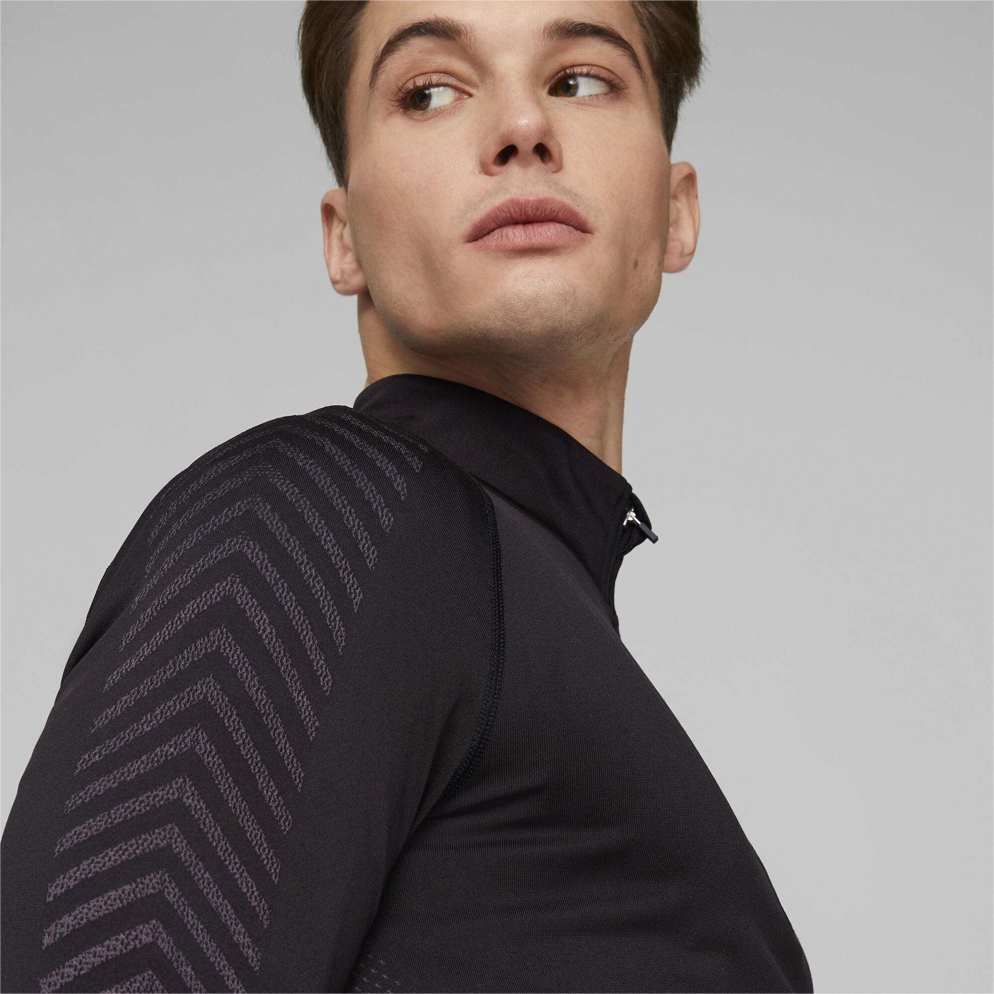 Men's Puma Train Form Knit Half-Zip Training Sweatshirt, Black, Size XL, Clothing