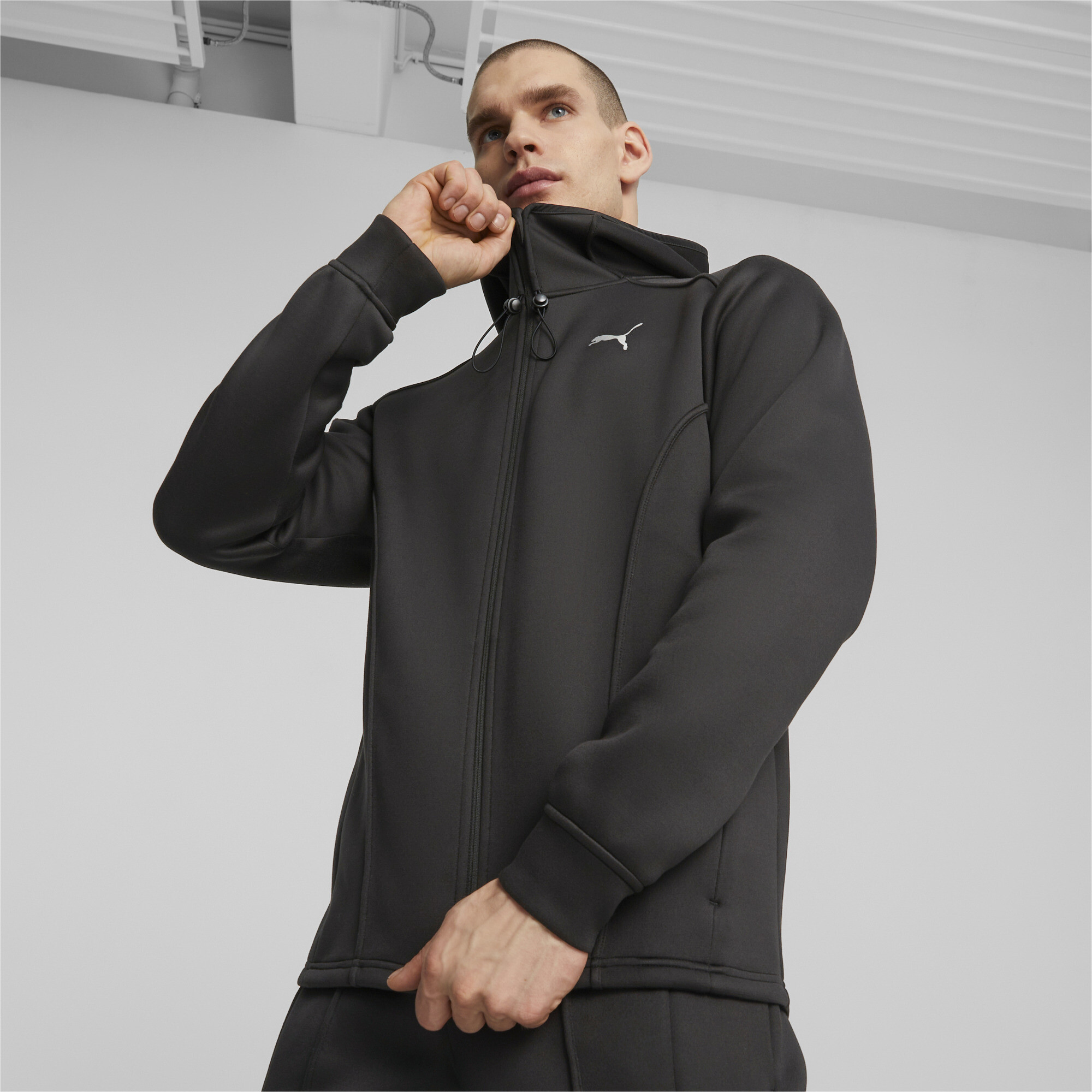 Men's Puma CLOUDSPUN TECHLBL Full-zip's Jacket, Black, Size L, Sport