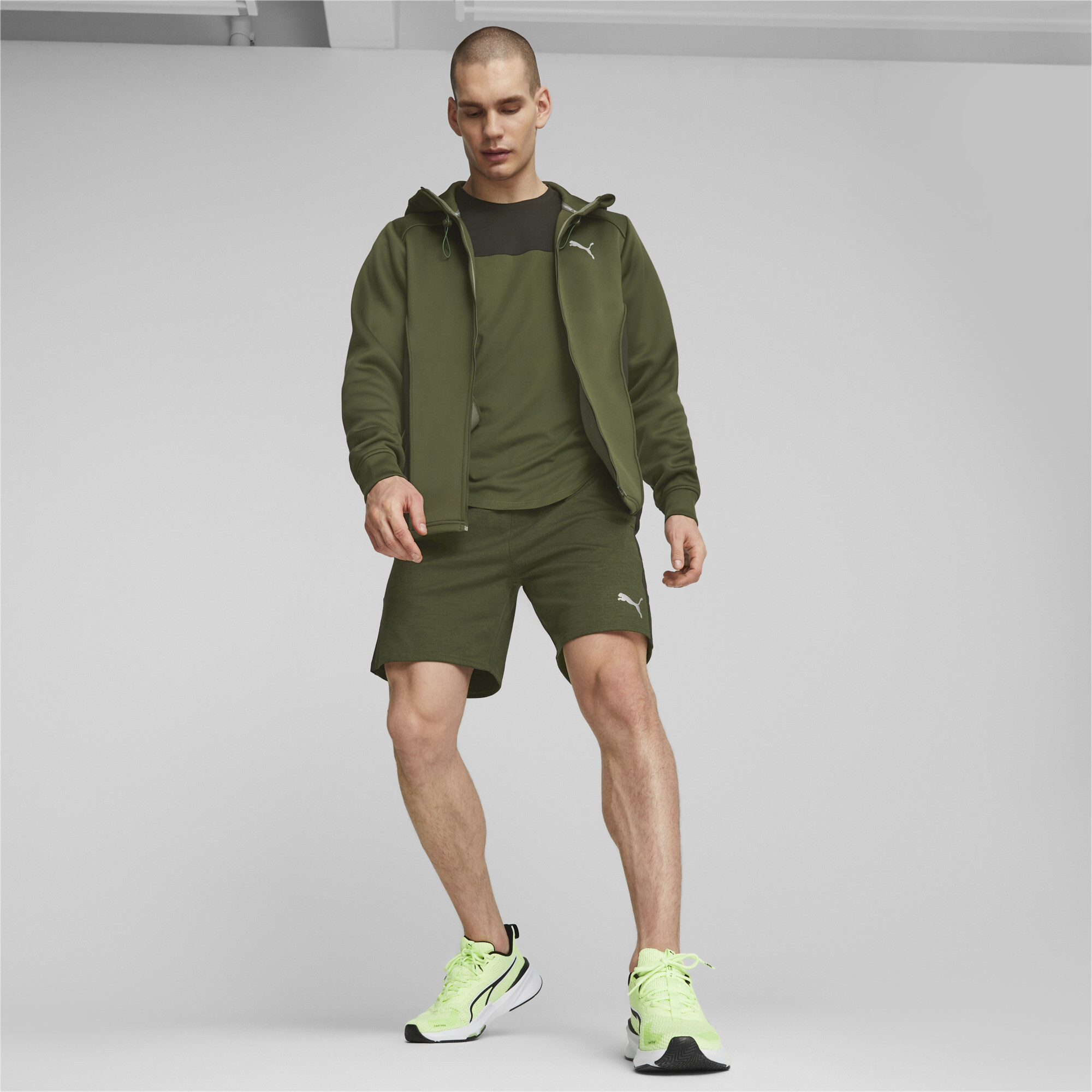 Men's Puma CLOUDSPUN TECHLBL Full-zip's Jacket, Green, Size L, Clothing