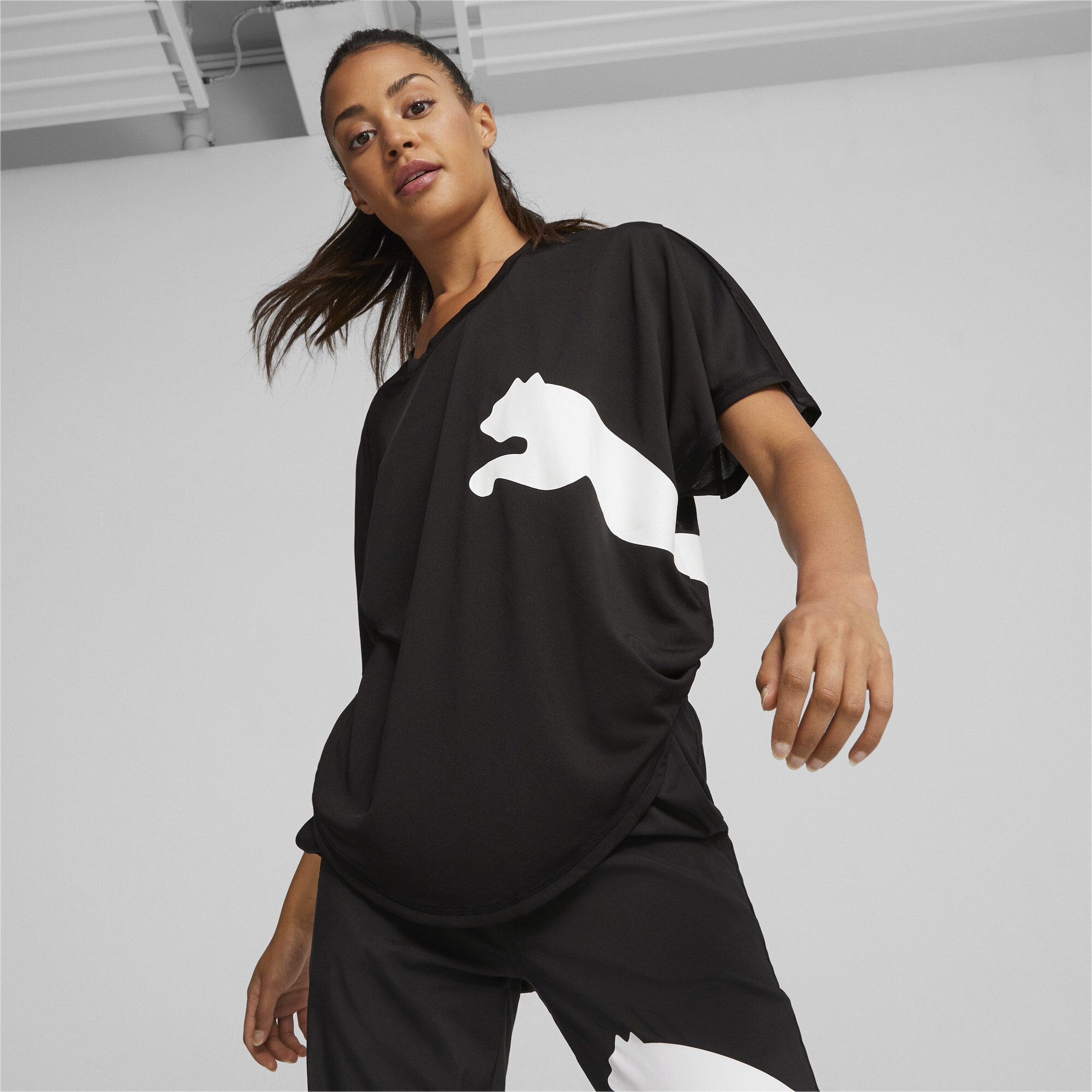 Puma Train All Day Big Cat T-Shirt Damen | Black | Größe: XS