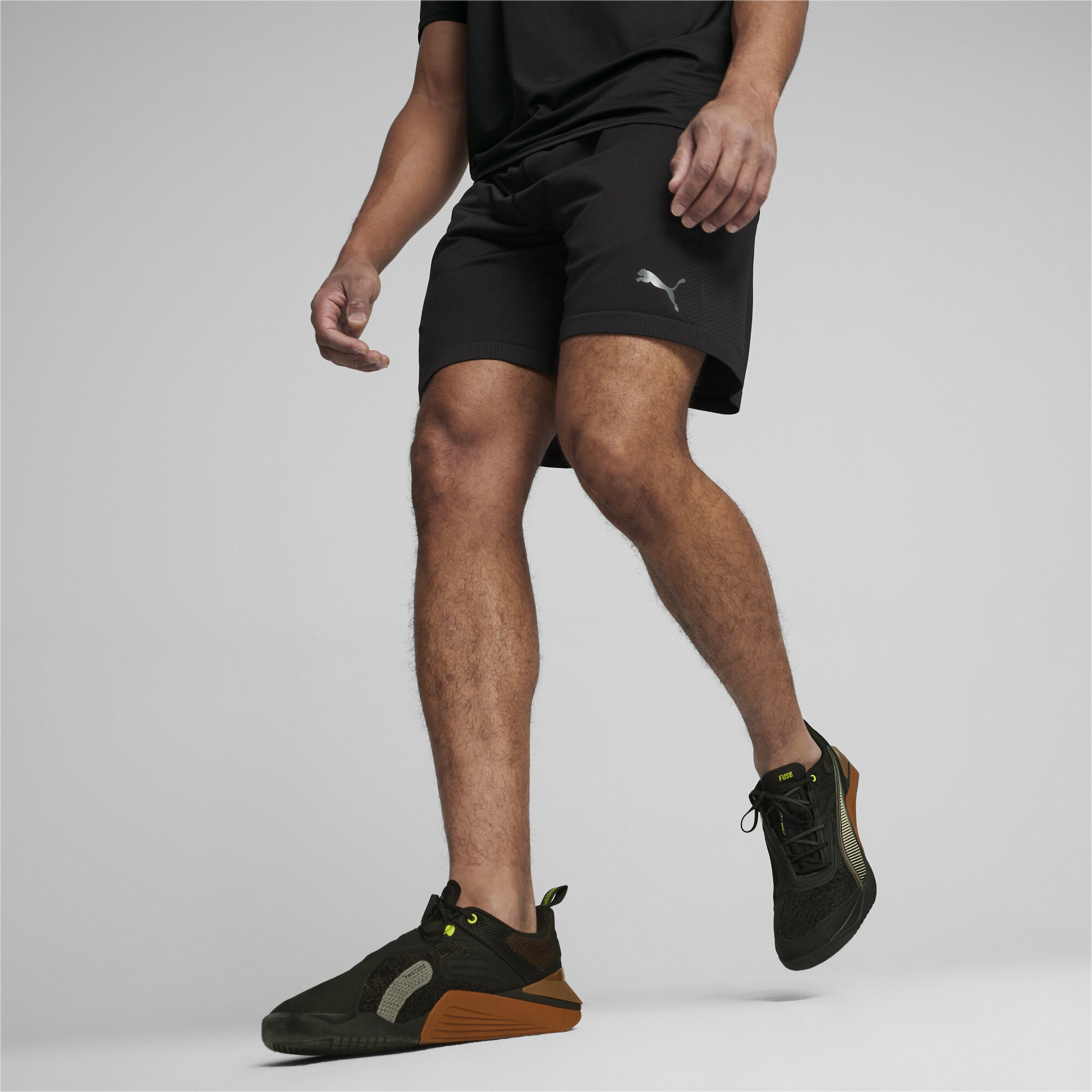 Men's Puma Formknit's Seamless 7 Training Shorts, Black, Size XL, Clothing