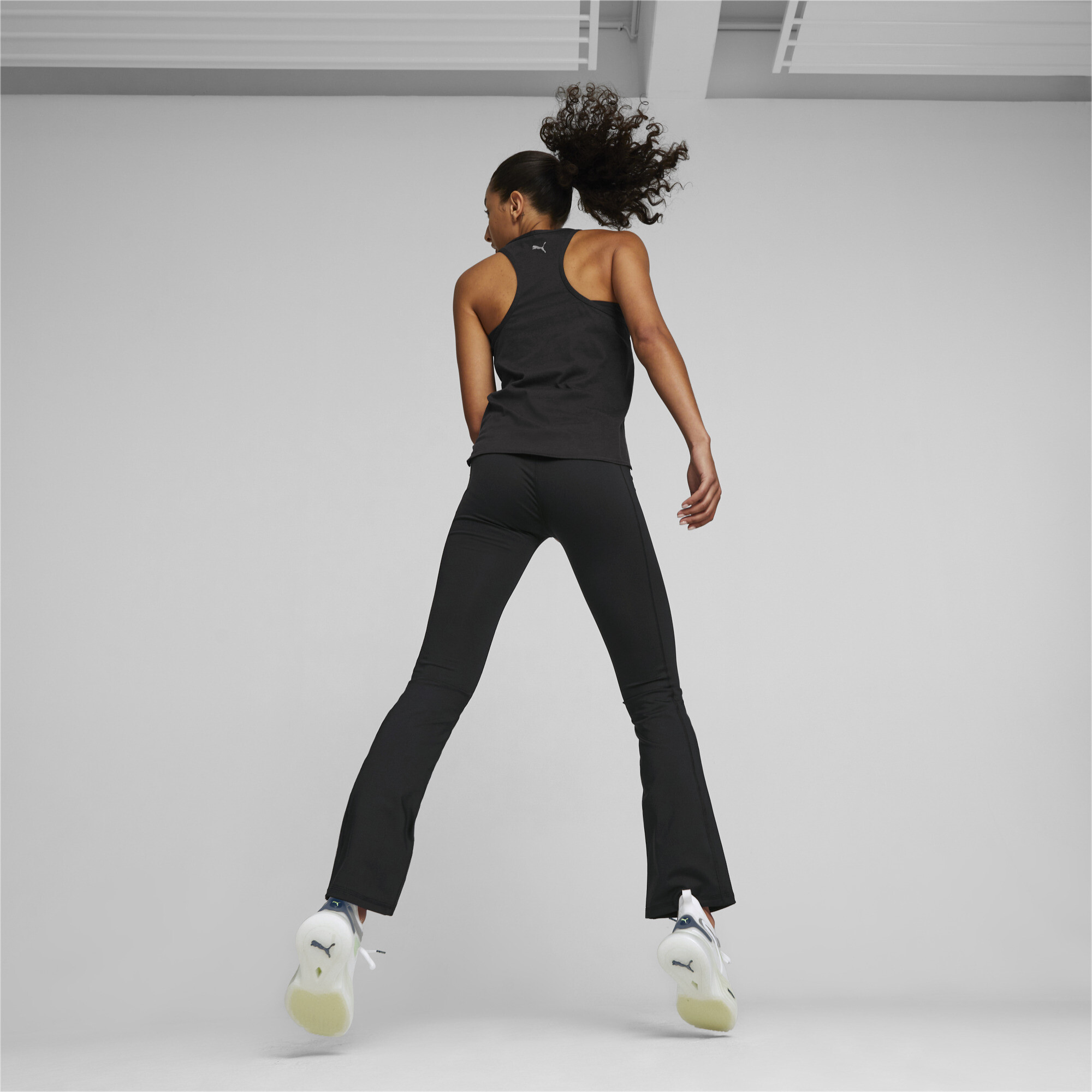 Women's PUMA LOGO LOVE Bootcut Tights In 10 - Black, Size XL