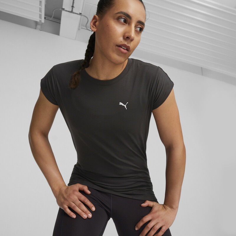 Women's PUMA Cloudspun Trend Training Crew Neck T-shirt Women in Black size L