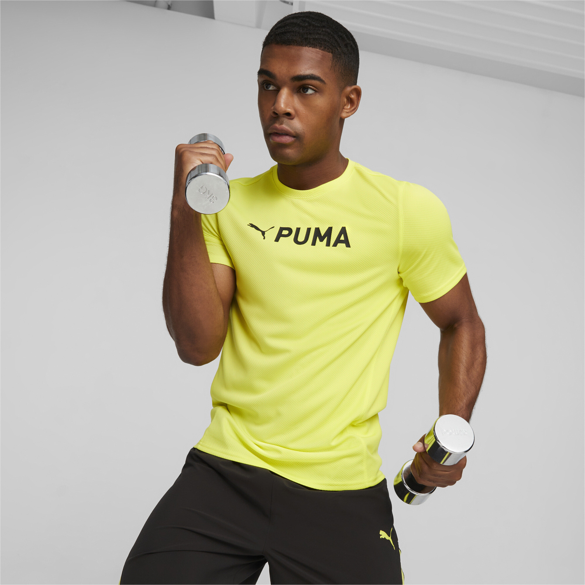 Men's Puma Fit Ultrabreathe T-Shirt In Yellow, Size XL
