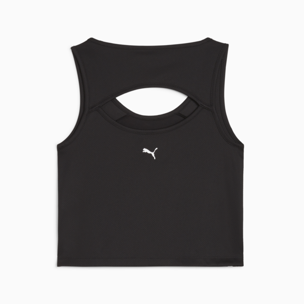 PUMA Fit Women's Training Skimmer Tank Top, PUMA Black-SS24 Puma White, large-MEX