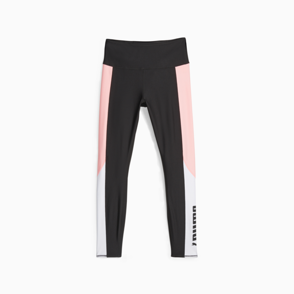 PUMA FIT Women's High Waist Training Leggings, PUMA Black-Koral Ice, large-ZAF
