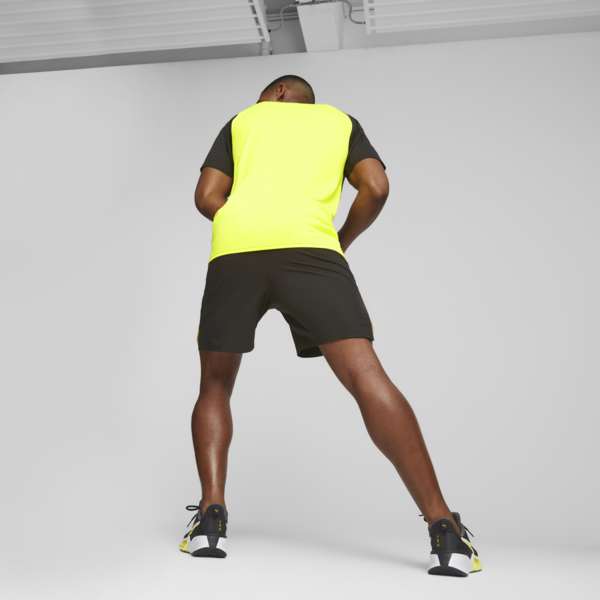 Shorts de training Full UltraBreathe 7" para hombre, PUMA Black-Yellow Burst, large-ARG