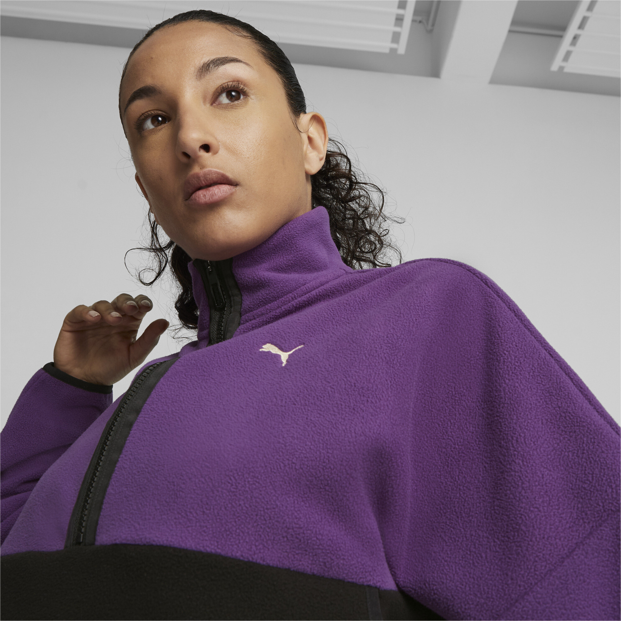 Women's PUMA Fit Training Polar Fleece Top In Purple, Size XS