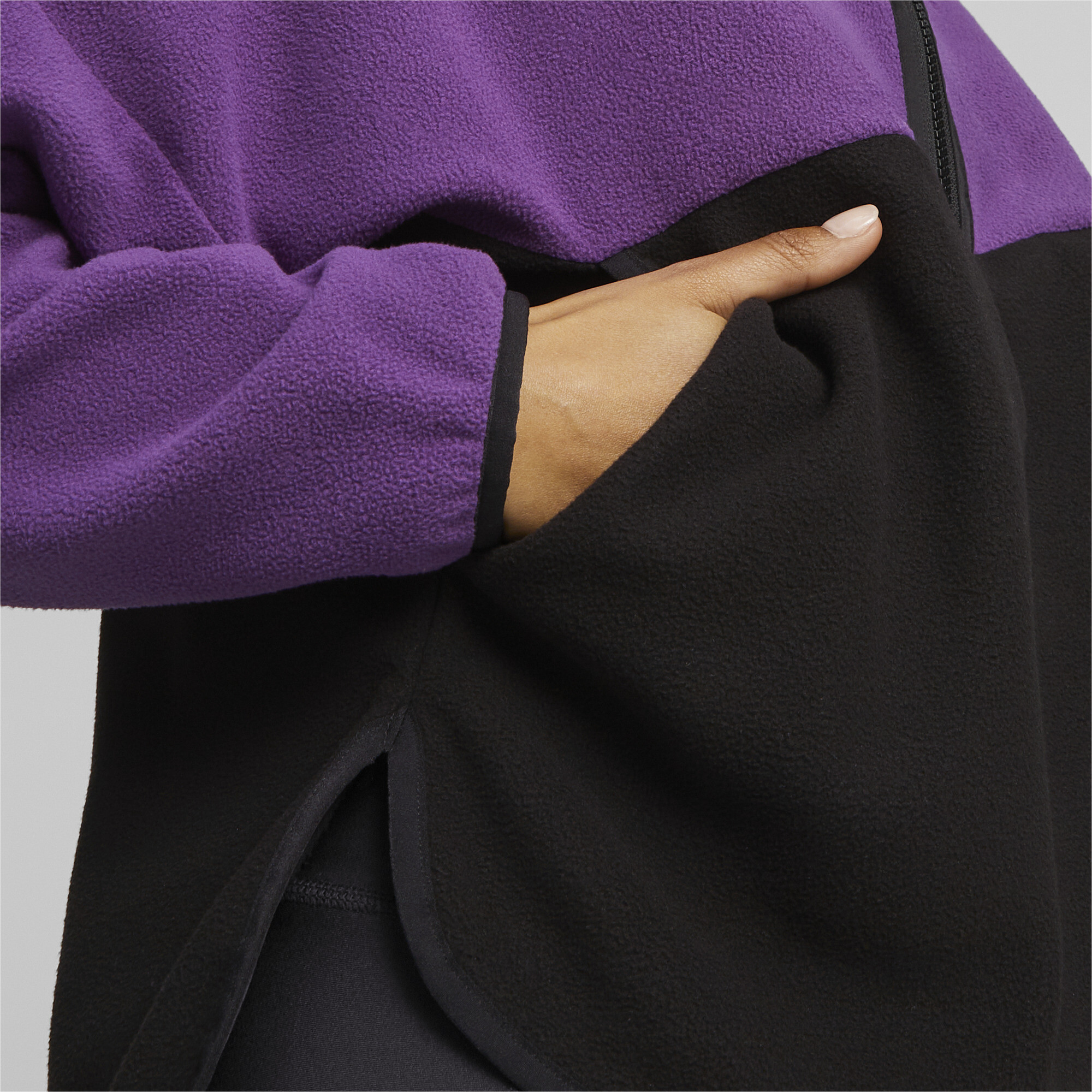 Women's PUMA Fit Training Polar Fleece Top In Purple, Size 2XL