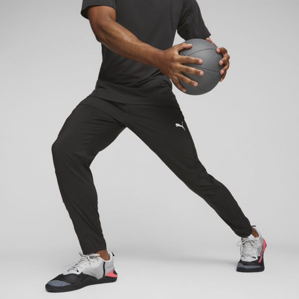 PUMA FIT Woven Tapered Training Pants Men, PUMA Black, large-ZAF