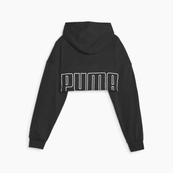 PUMA FIT MOVE Women's Cropped Training Hoodie, PUMA Black-PUMA White, large-ZAF