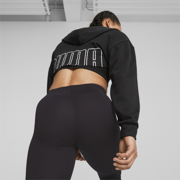 PUMA FIT MOVE Women's Cropped Training Hoodie, PUMA Black-PUMA White, large-ZAF