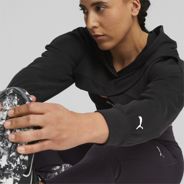 PUMA FIT MOVE Women's Cropped Training Hoodie, PUMA Black-PUMA White, large-ZAF