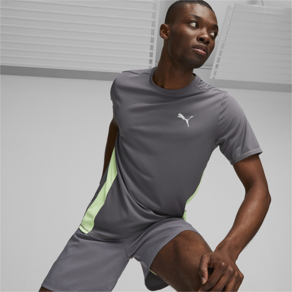 Remera Running RUN FAVORITE SS, Cool Dark Gray-Speed Green, large-ARG