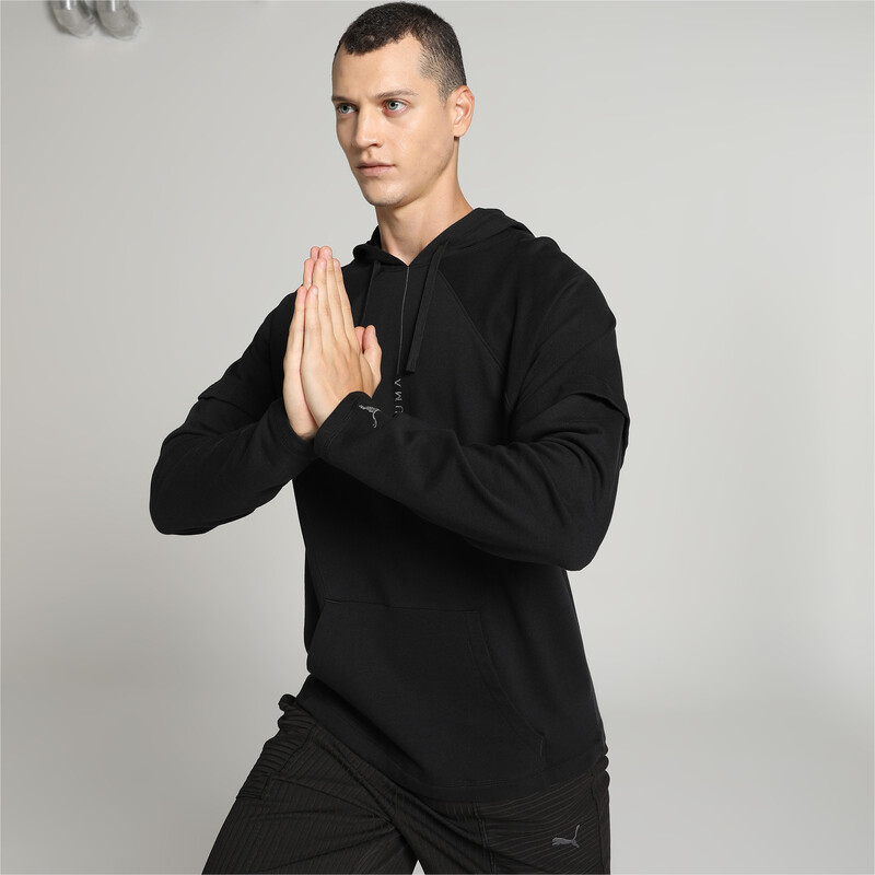 Men's PUMA Studio Plastic Free Training Hoodie in Black size M