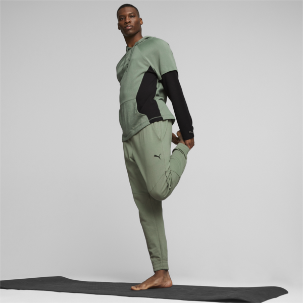 Studio Plastic Free Training Hoodie Men, Eucalyptus-PUMA Black, large-ZAF