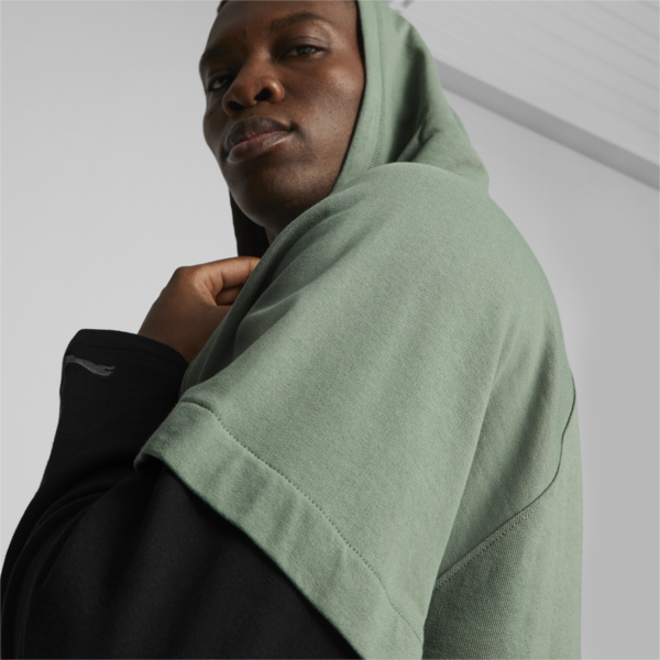 Studio Plastic Free Training Hoodie Men, Eucalyptus-PUMA Black, large-ZAF