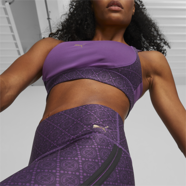 Leggings de entrenamiento largo completo de cintura alta con logo Love para mujer, Purple Pop, large-MEX
