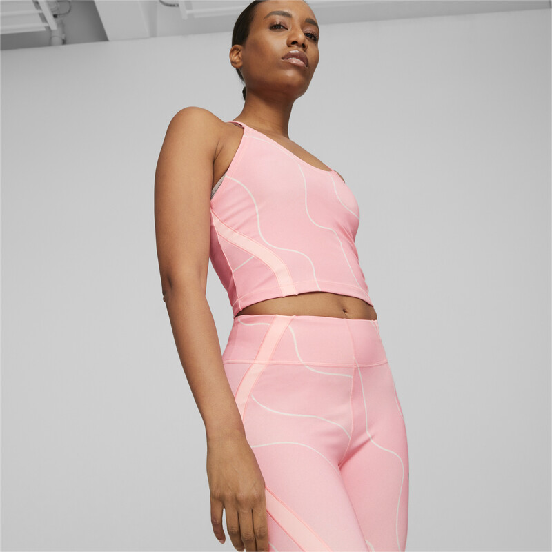 Women's PUMA Studio Training Crop Top in Koral Ice-Q3 print size S