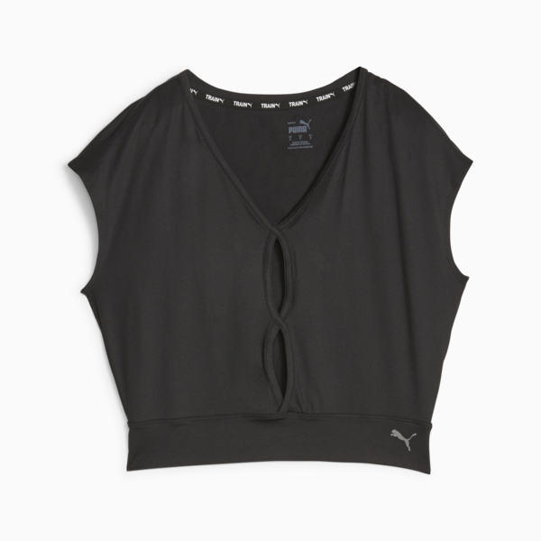 Studio Yogini Lite Trend Training Tee Women, PUMA Black, large-ZAF