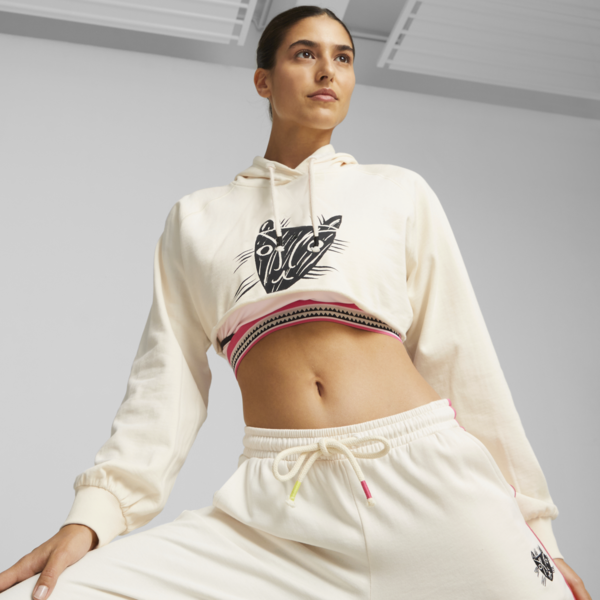 PUMA x lemlem Cropped Long Sleeve Training Tee Women, Ghost Pepper, large-ZAF