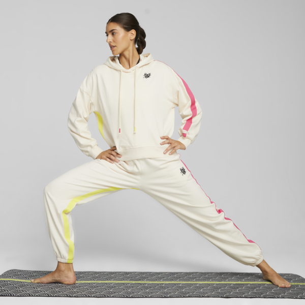 Buzo con capucha PUMA x lemlem polar para mujer, Ghost Pepper, large-ARG