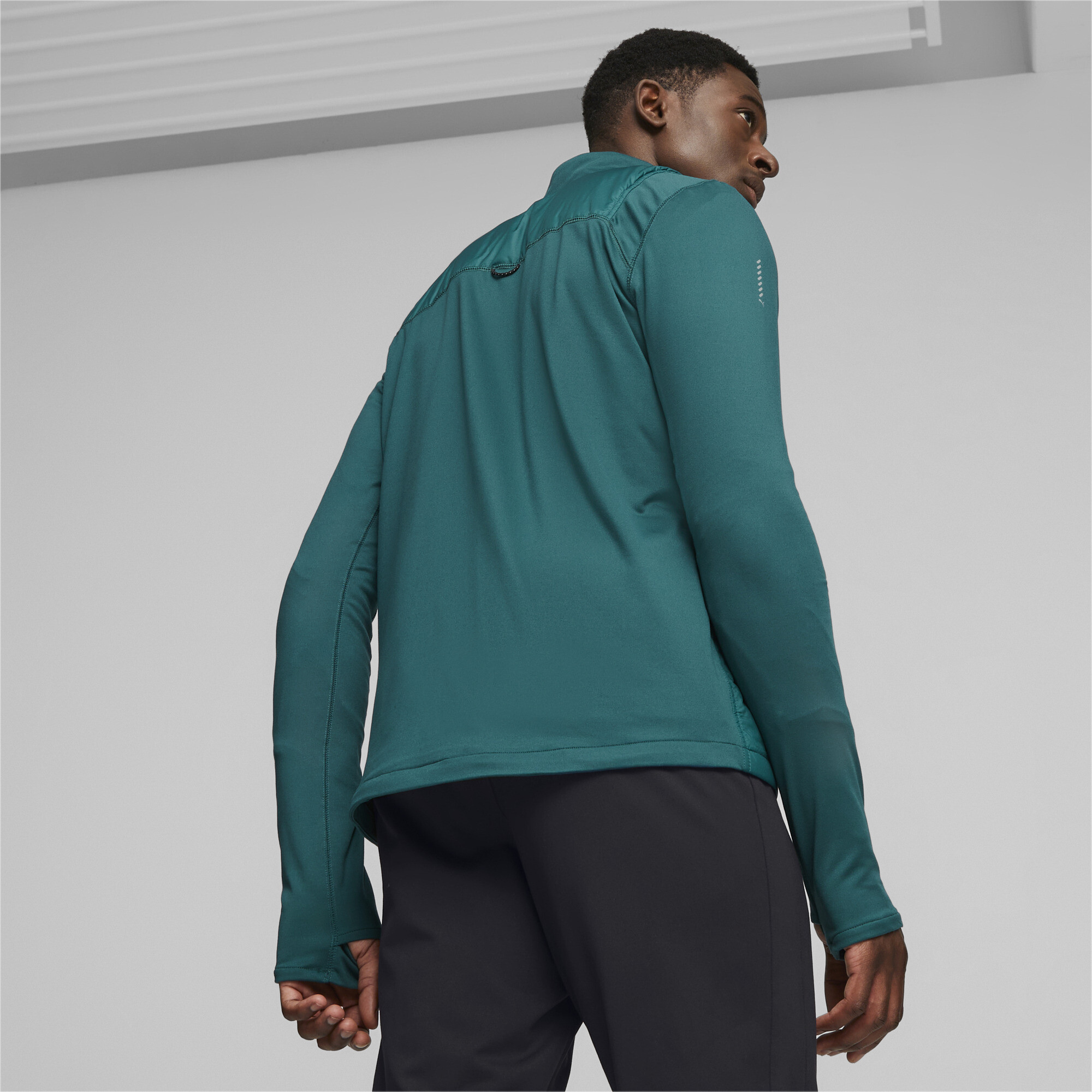 Men's Puma RUN CLOUDSPUN WRMLBL's Running Jacket, Green, Size S, Clothing