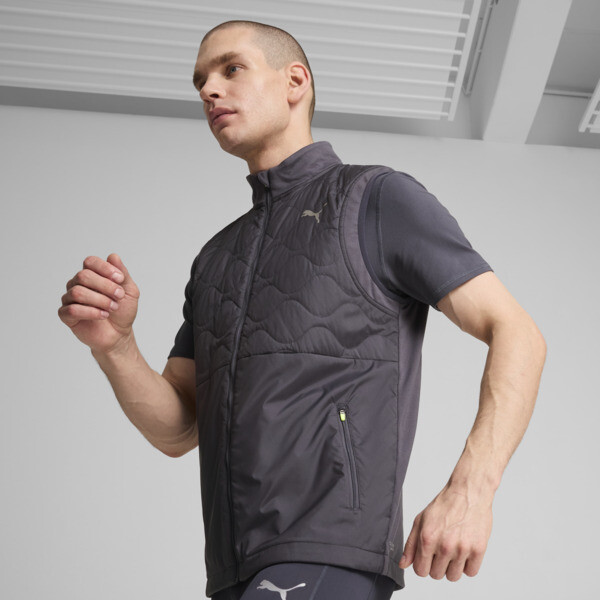 Puma Run Cloudspun Wrmlbl Men's Running Gilet In Galactic Gray