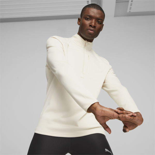 RUN Microfleece Men's Running Pullover, Alpine Snow, large-MEX