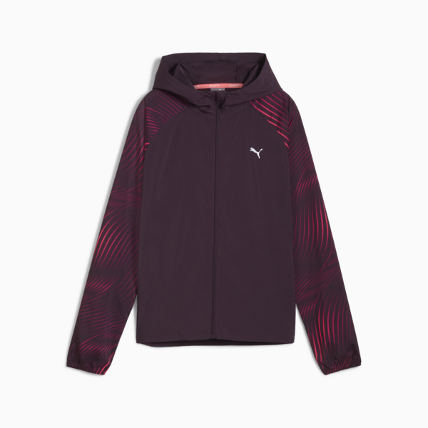 Campera de running para mujer Favourite Velocity, Midnight Plum-AOP, large-ARG