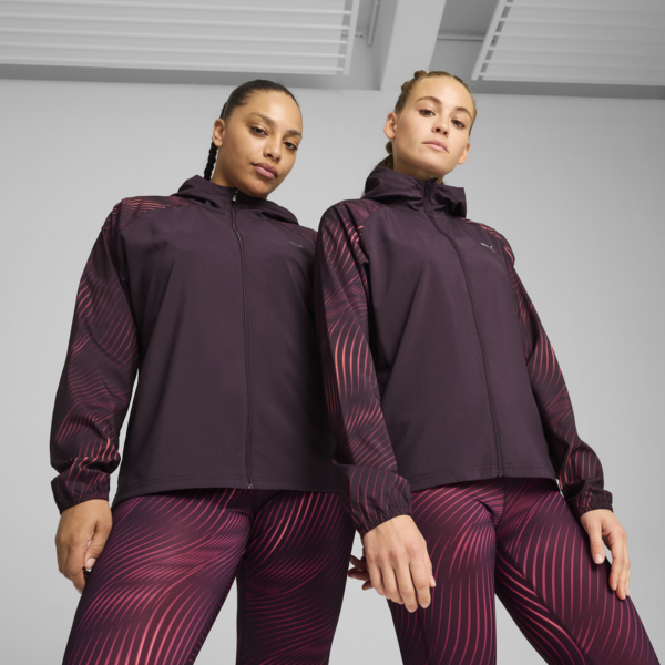 Campera de running para mujer Favourite Velocity, Midnight Plum-AOP, large-ARG