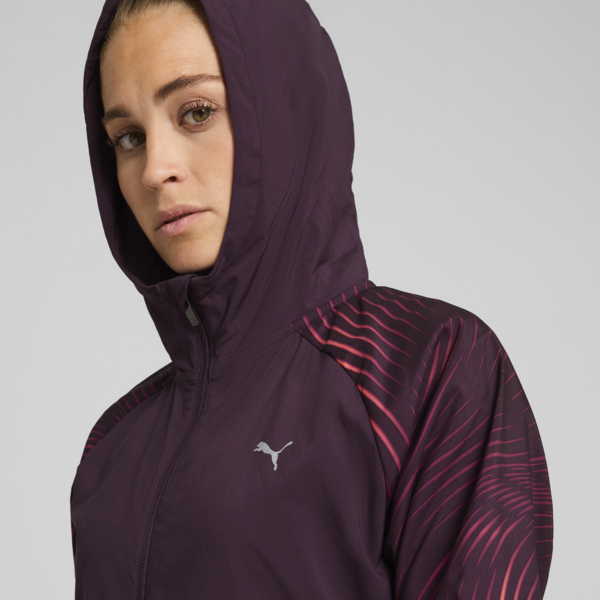 Campera de running para mujer Favourite Velocity, Midnight Plum-AOP, large-ARG