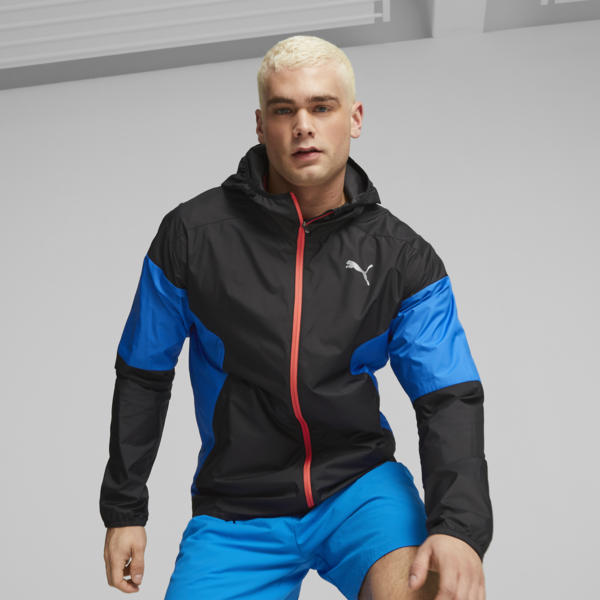 Lightweight Running Jacket Men, PUMA Black-Ultra Blue, large-ZAF