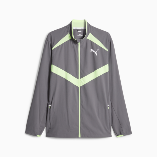 Campera de running Ultraweave para hombre, Cool Dark Gray-Speed Green, large-ARG