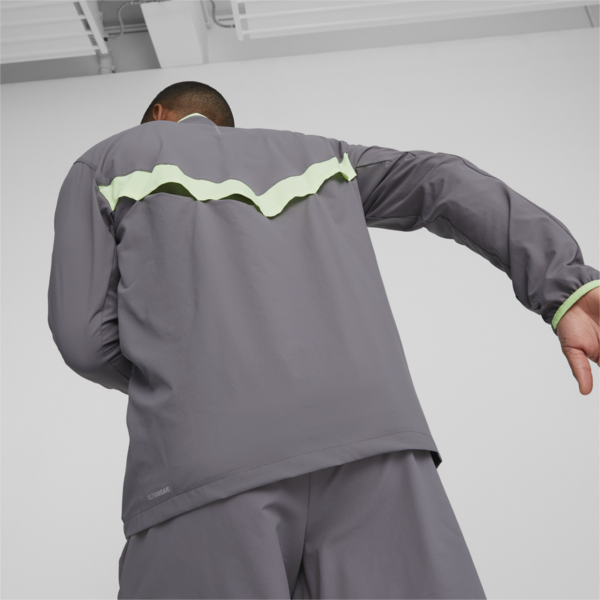 Campera de running Ultraweave para hombre, Cool Dark Gray-Speed Green, large-ARG