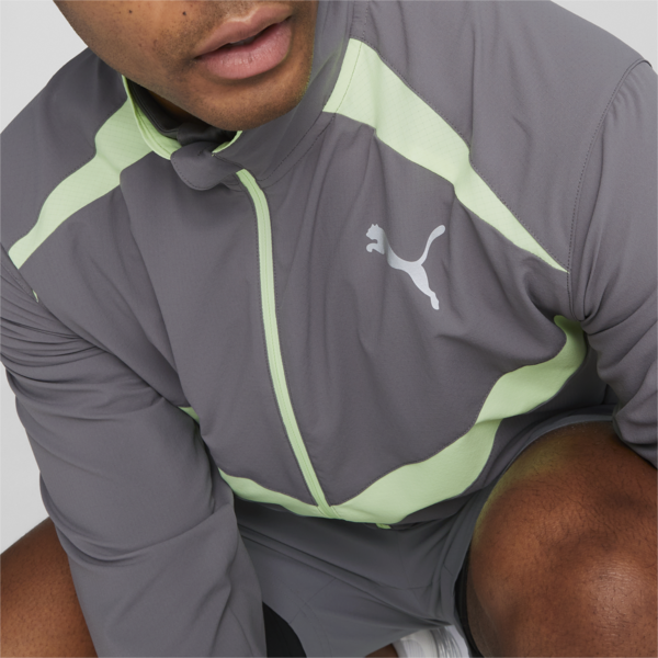Campera de running Ultraweave para hombre, Cool Dark Gray-Speed Green, large-ARG