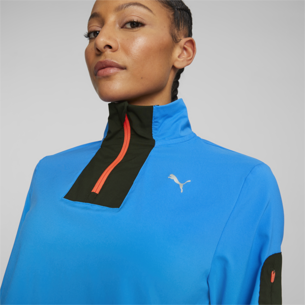 Half-Zip Running Jacket Women, Ultra Blue, large-ZAF
