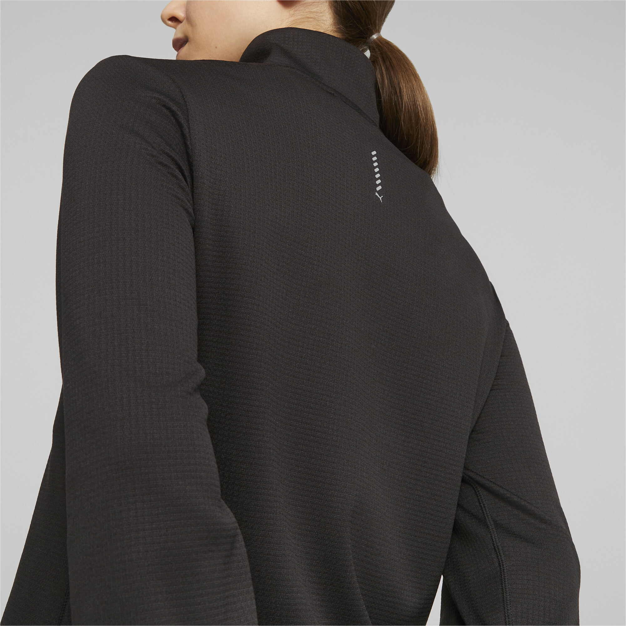 Women's PUMA Micro Fleece Running Pullover In Black, Size XS