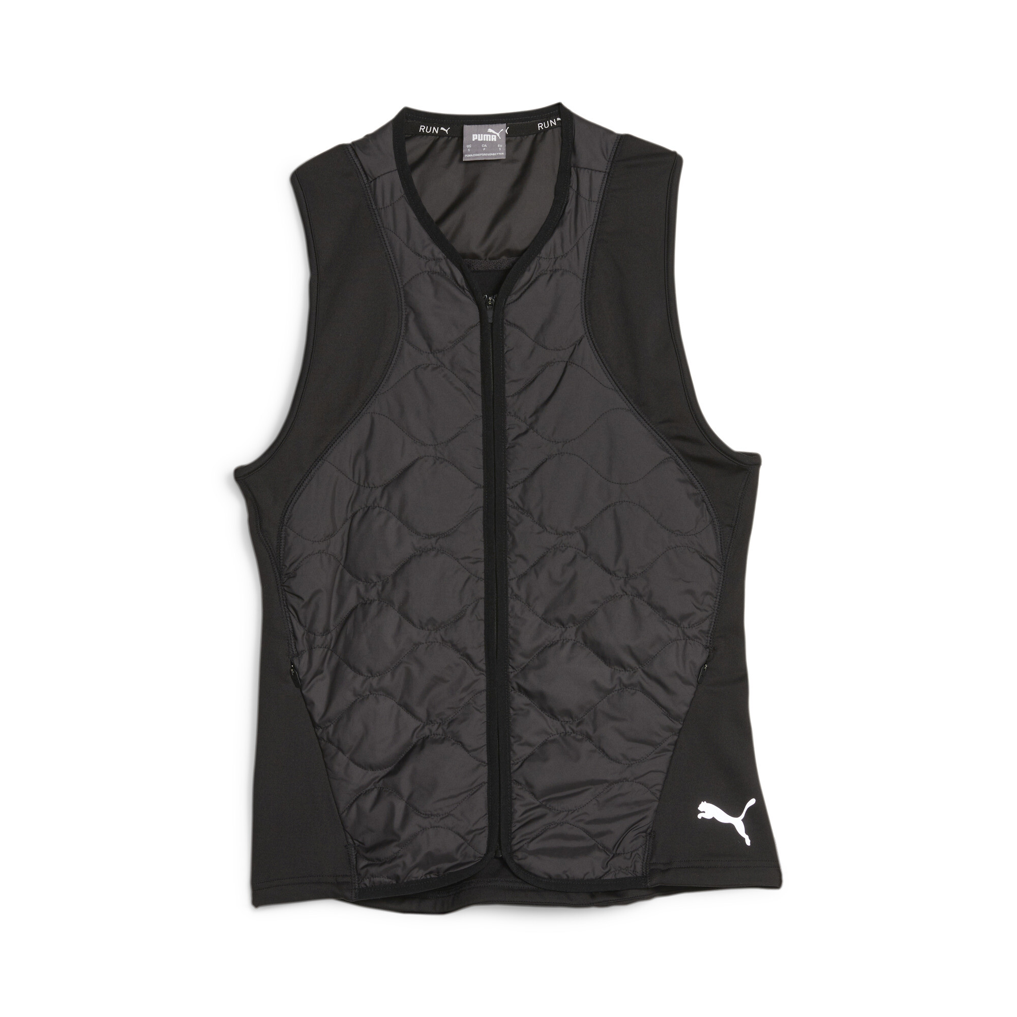 Women's PUMA RUN CLOUDSPUN WRMLBL Padded Running Vest Women In Black, Size XS, Polyester