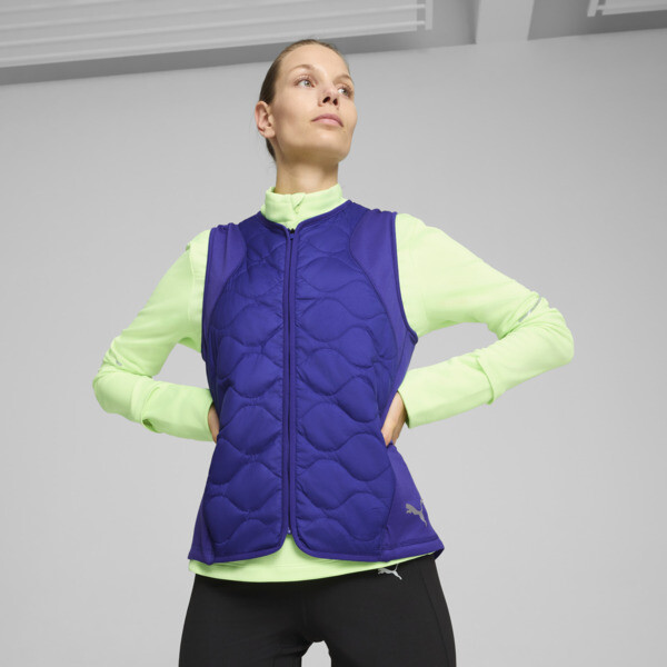 Puma Run Cloudspun Wrmlbl Women's Padded Running Vest In Lapis Lazuli