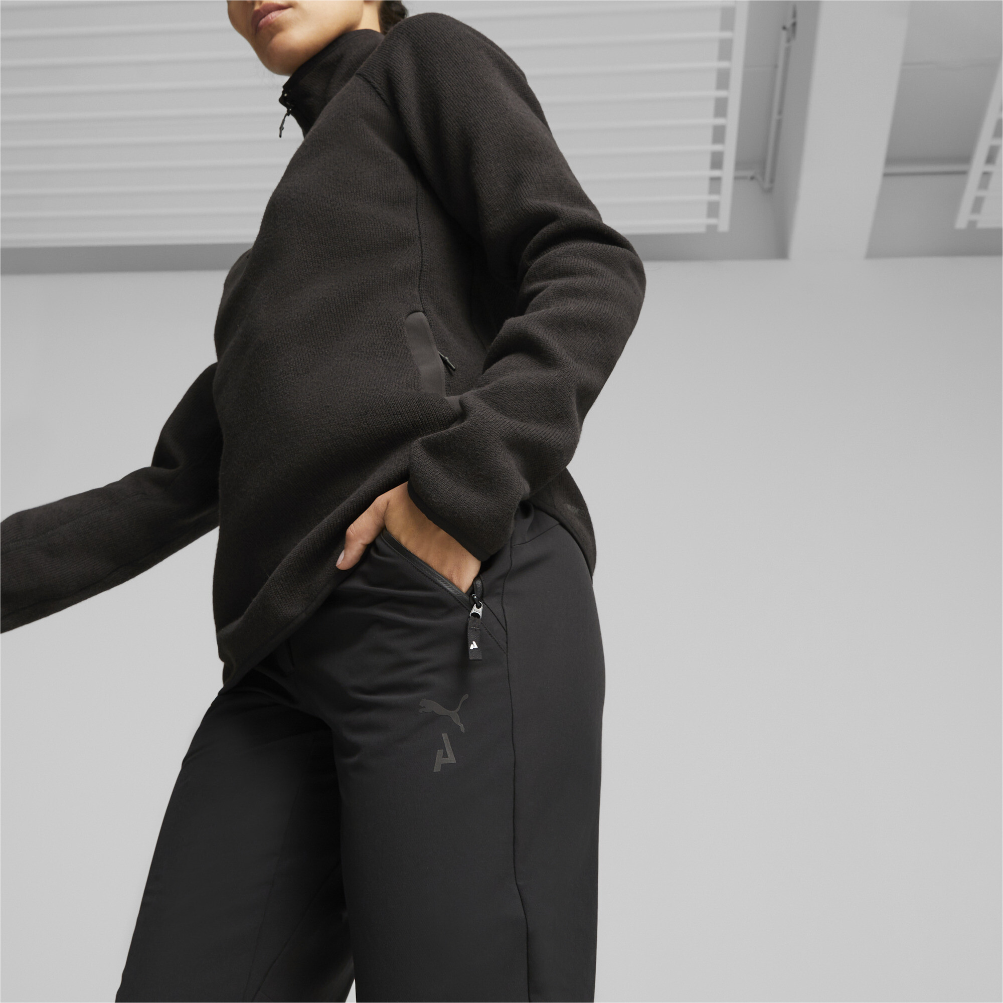 Women's Puma SEASONS's Softshell Running Pants, Black, Size XS, Clothing
