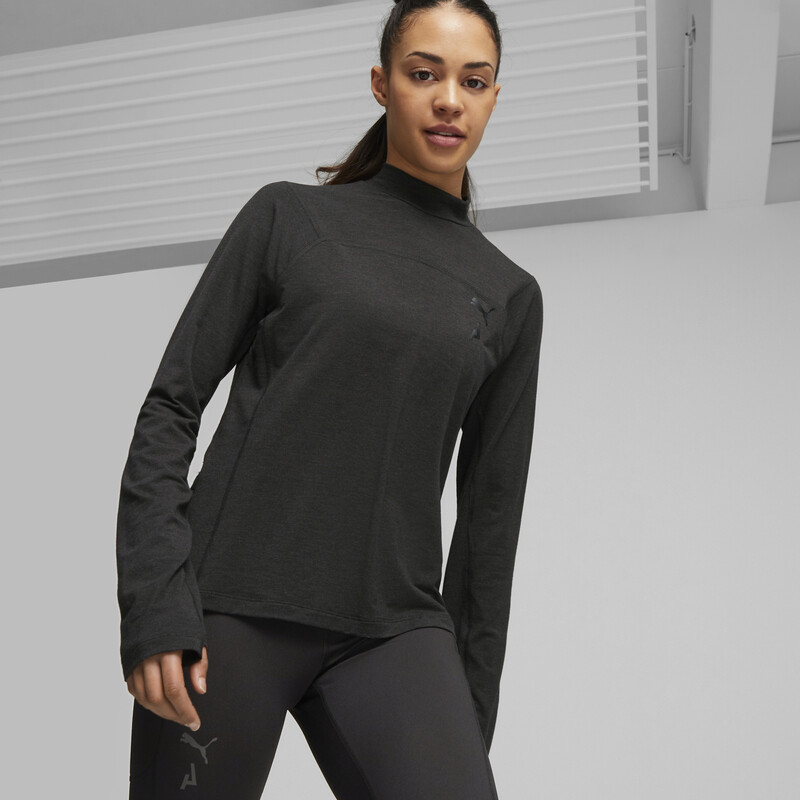 Women's PUMA SEASONS Long Sleeve Tee in Black size M