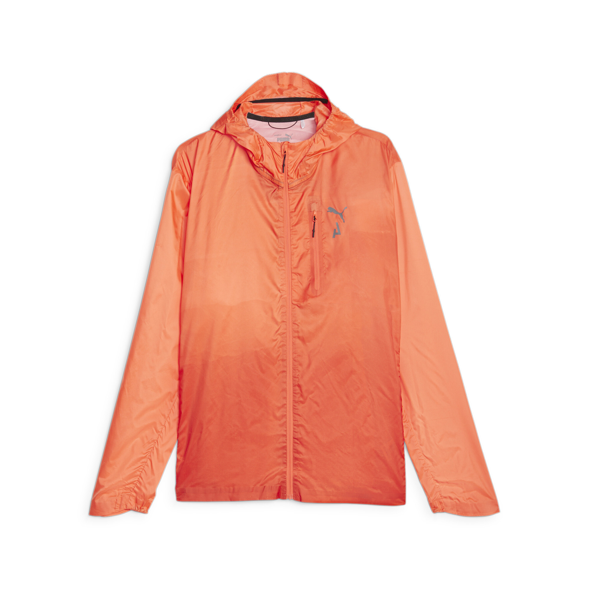 Men's Puma SEASONS's Lightweight Running Jacket, Orange, Size M, Clothing
