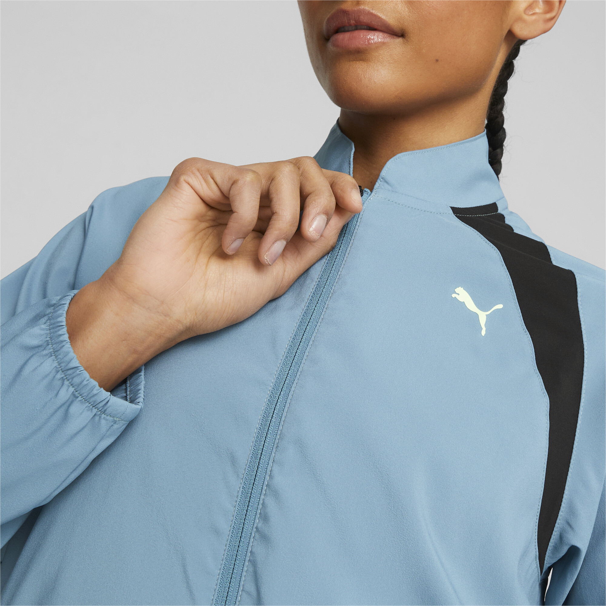 Women's PUMA Fit Training Jacket In Blue, Size Medium