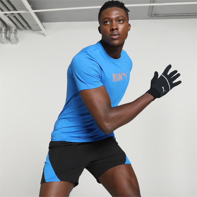 Men s PUMA Run Graphic Training Crew Neck Tee in Black Blue size L