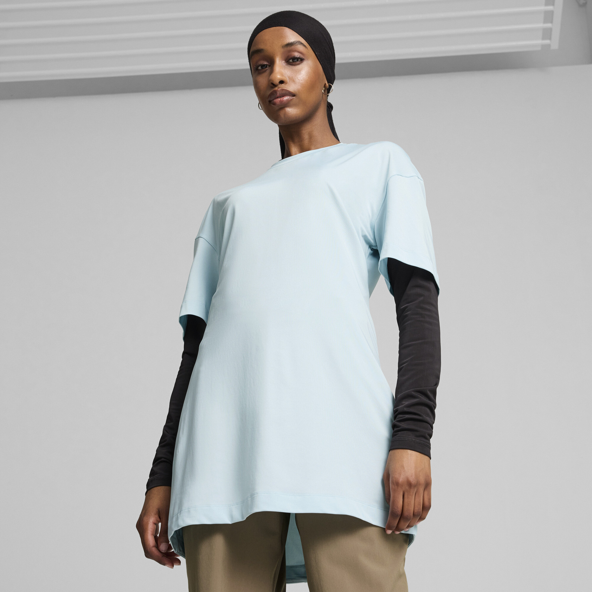 تيشيرت تدريب للنساء Modest Oversized أزرق