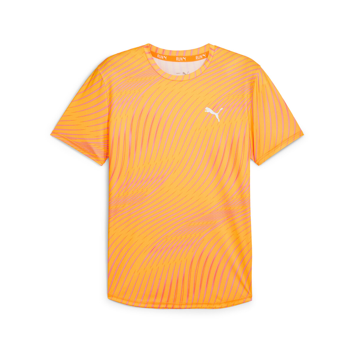 Run Favourite T-Shirt Men in Sun Stream/Q3 Print by PUMA, Large