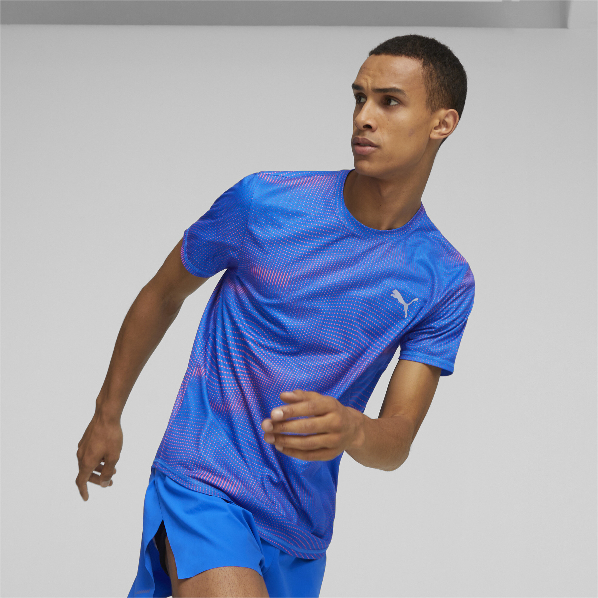 Men's Puma Run Favourite's T-Shirt, Blue, Size M, Sport